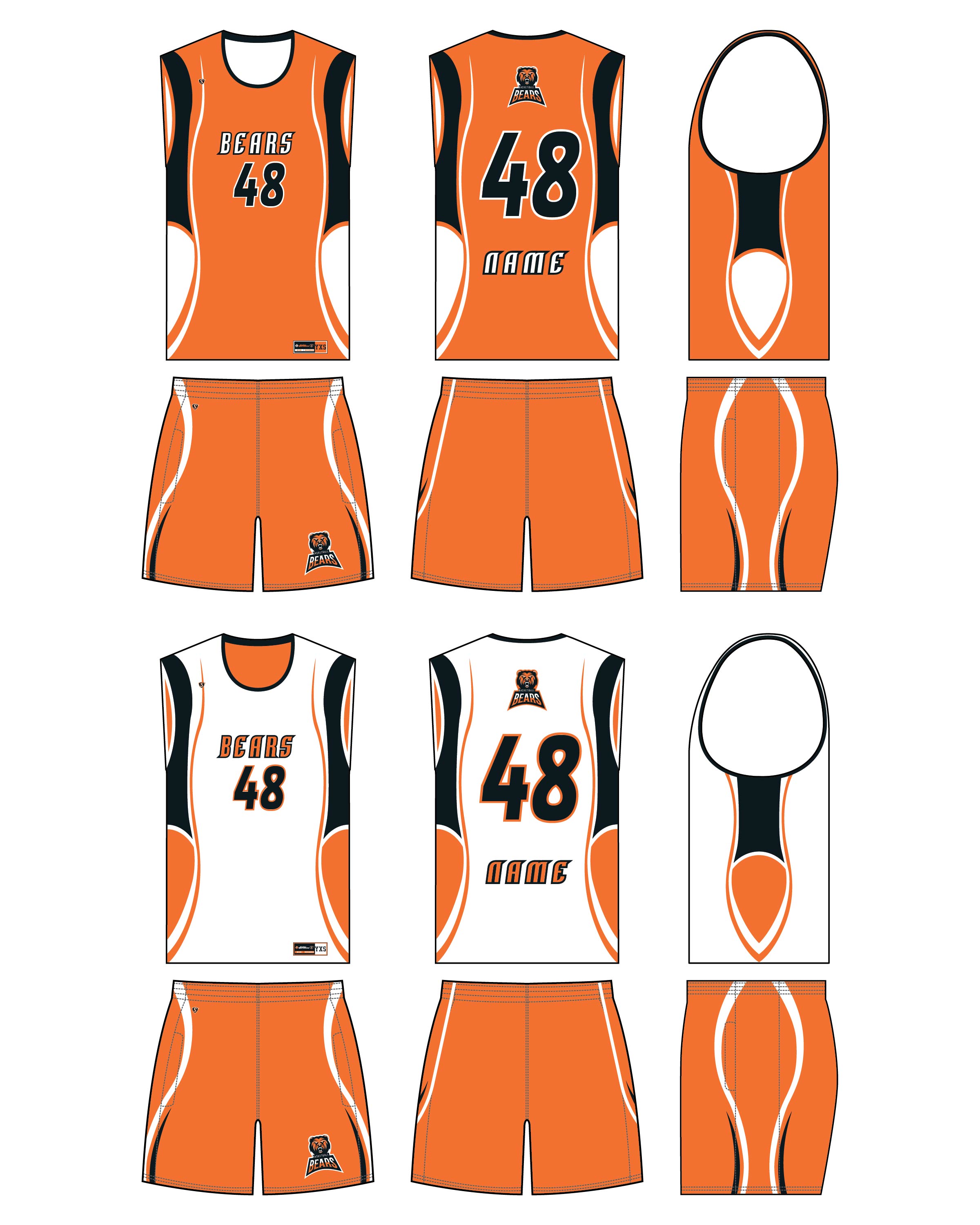 Custom Sublimated Basketball Uniform - Bears