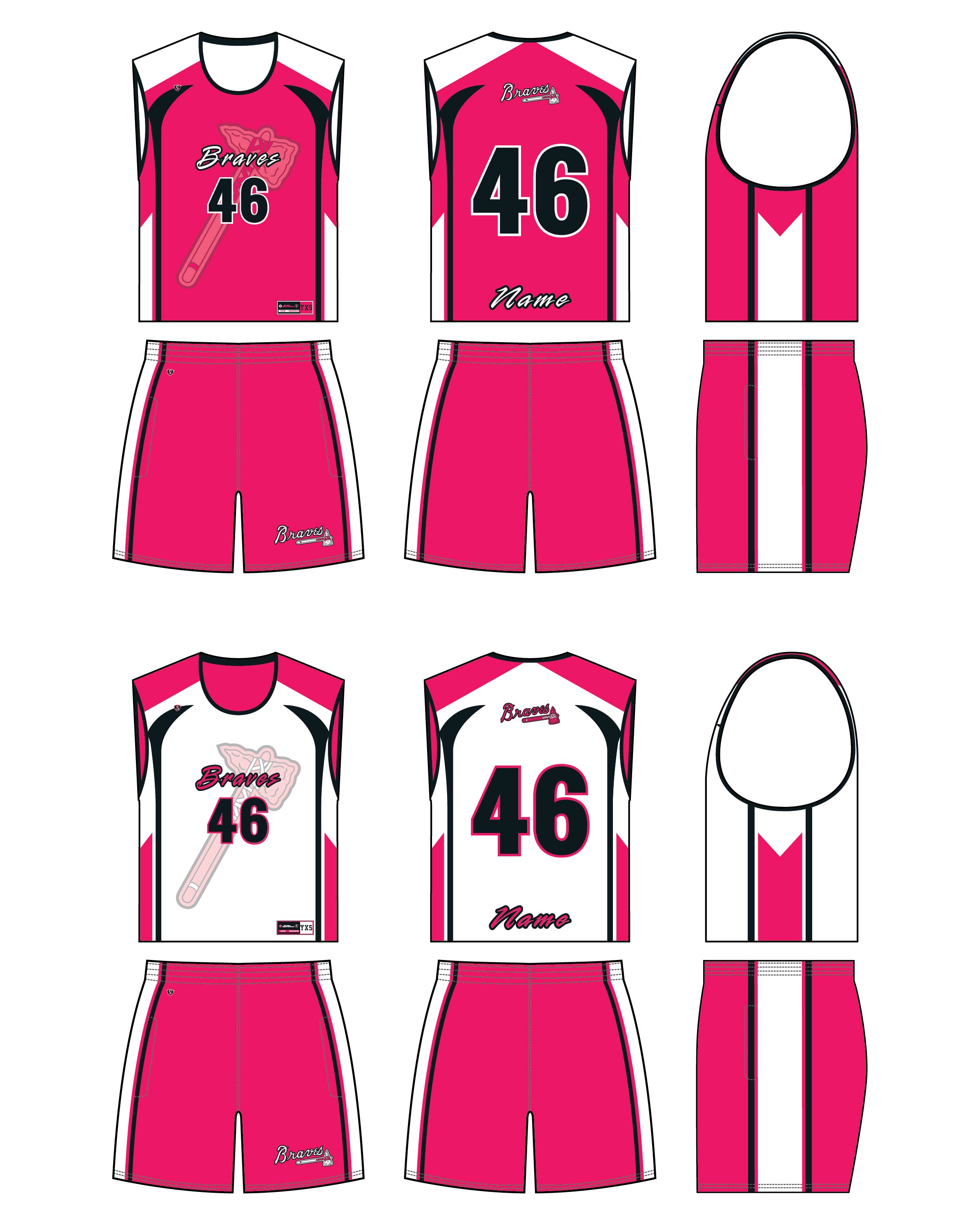 Custom Sublimated Lacrosse Uniform - Braves