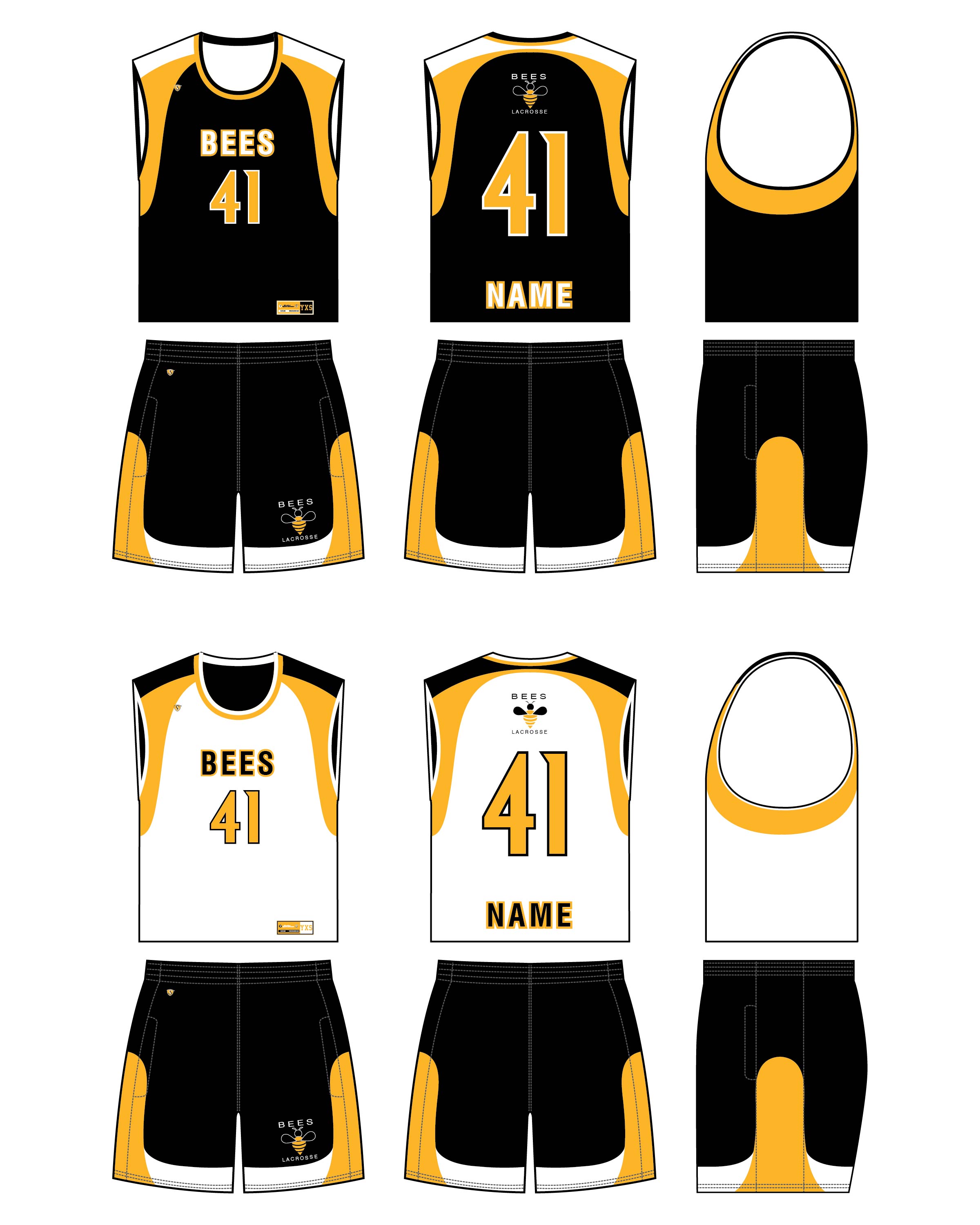 Custom Sublimated Lacrosse Uniform - Bees