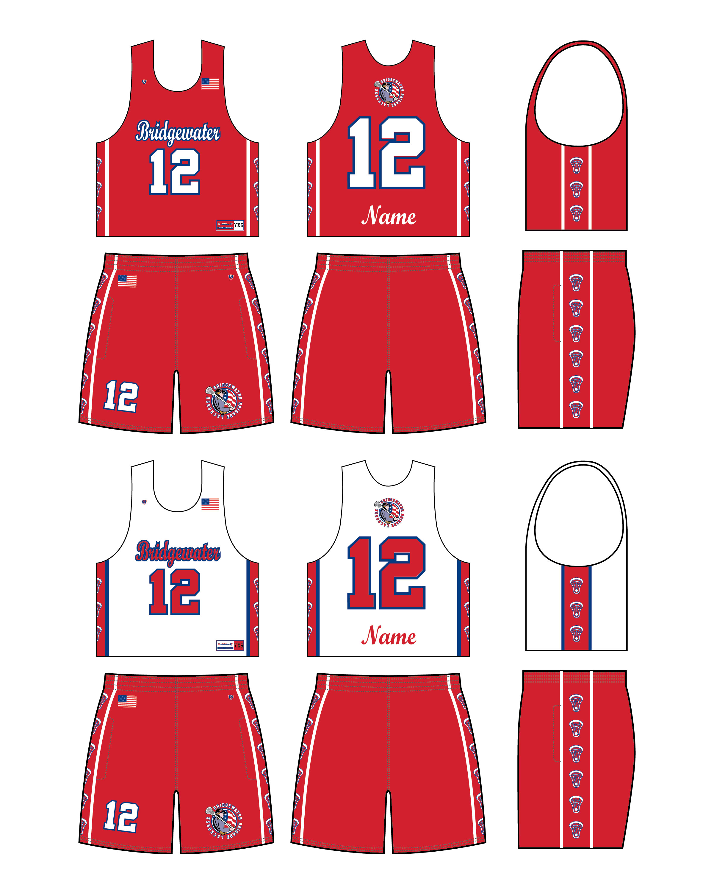 Custom Sublimated Lacrosse Uniform - Bridgewater 1 