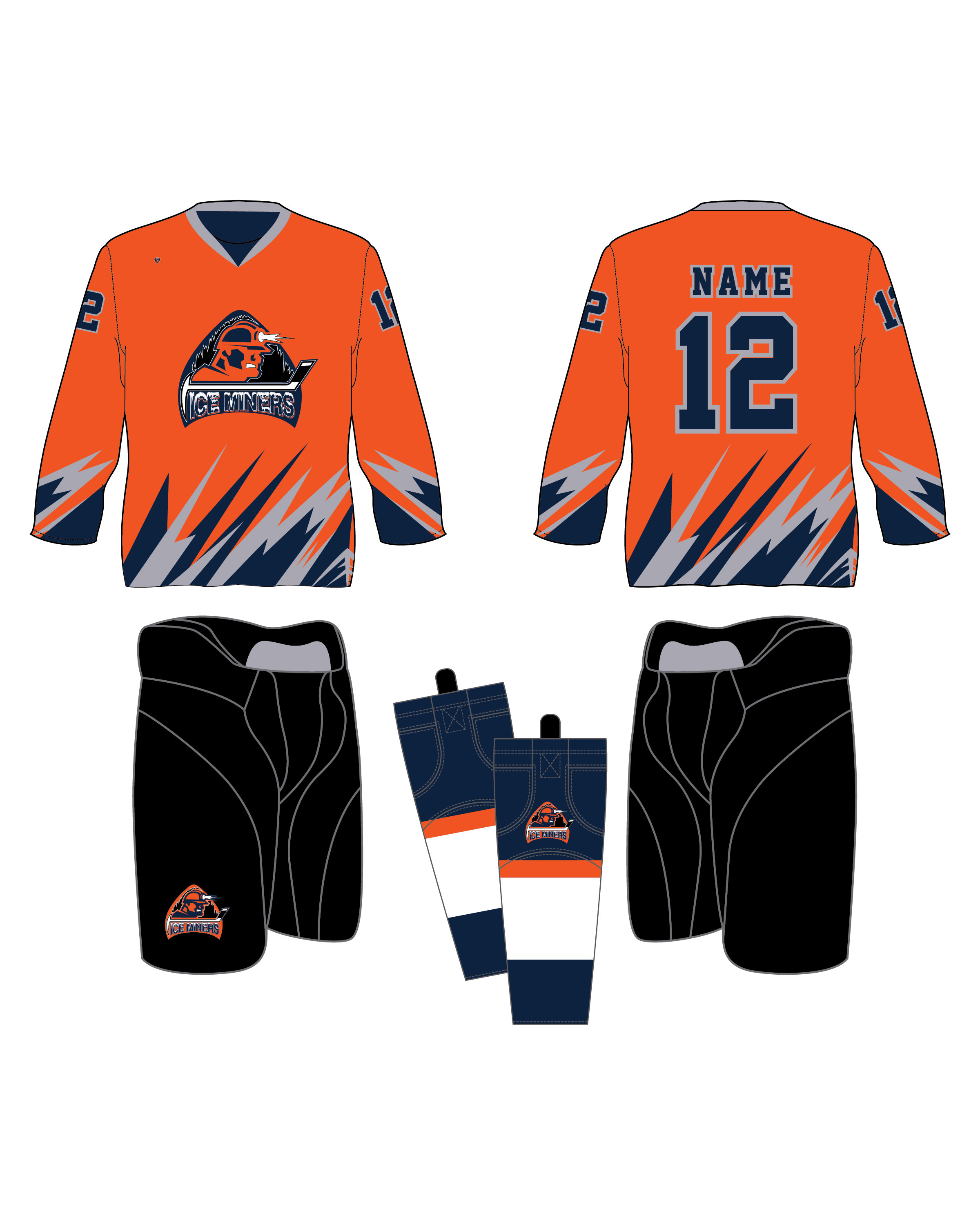 Custom Sublimated Hockey Uniform - Ice Miners 1 