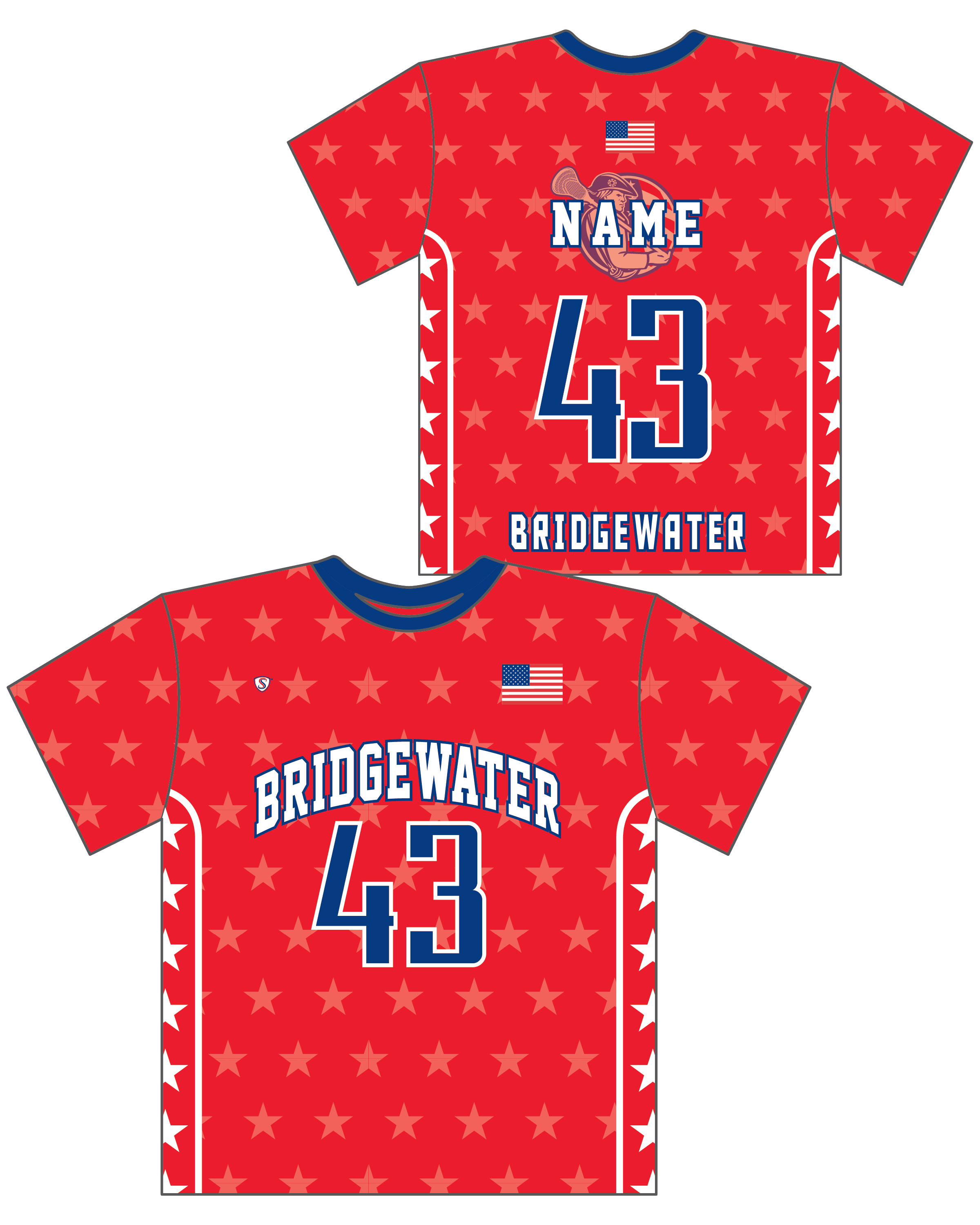 Custom Sublimated Shooter Shirt - bridgewater Lacrosse