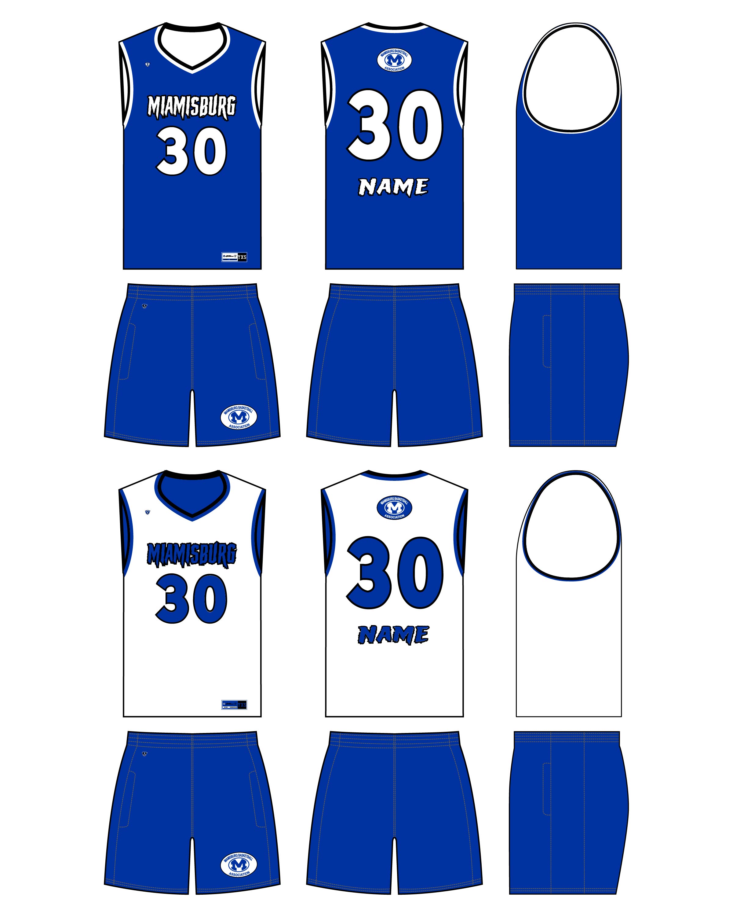 Custom Sublimated Basketball Uniform - Miamsburg 3