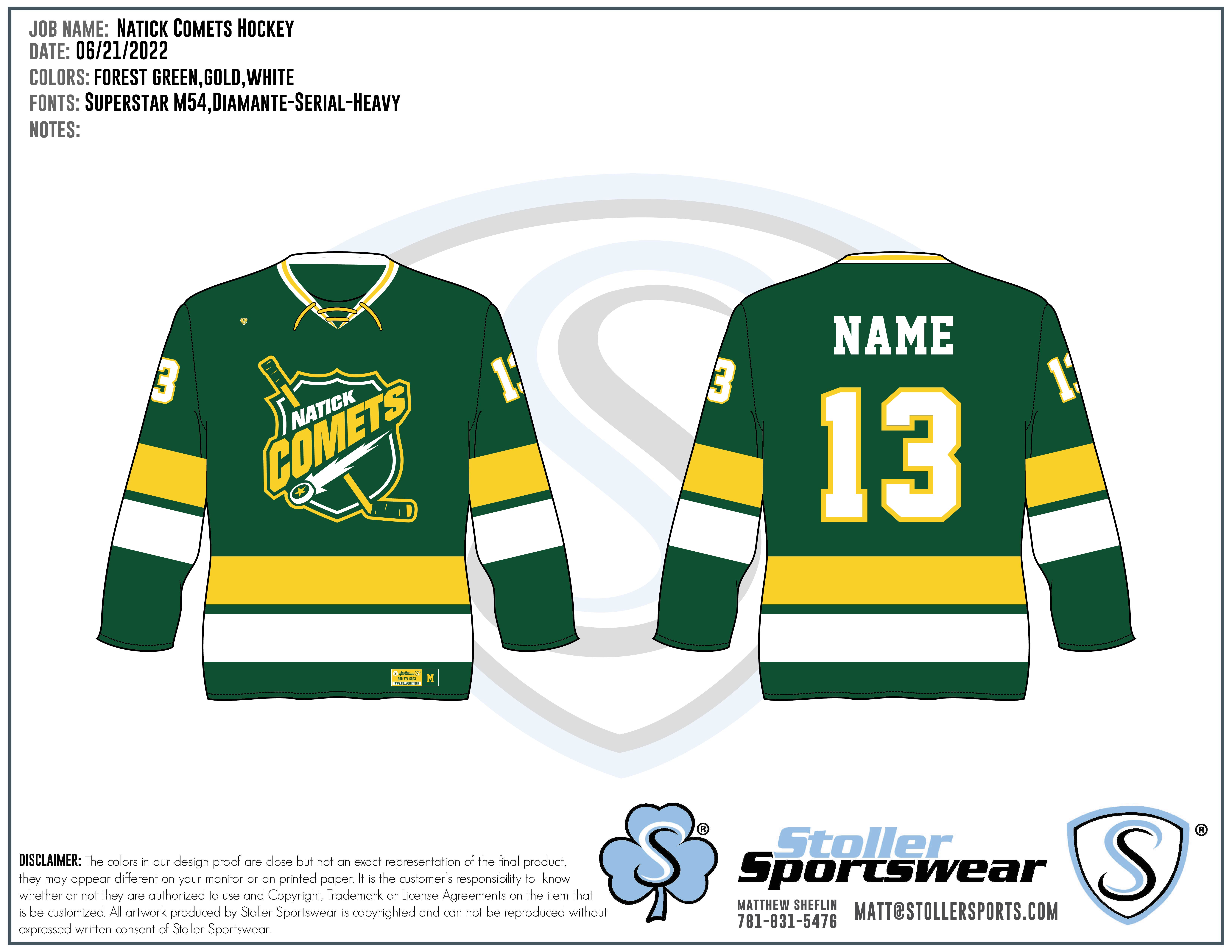 Custom Sublimated Hockey Jersey - Natick 2